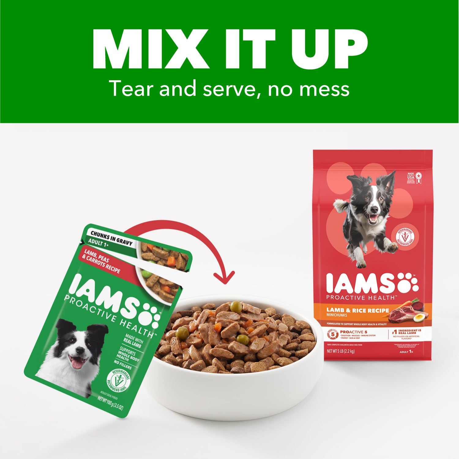 IAMS Proactive Health sin conservantes ni sabores artificiales en receta de cordero