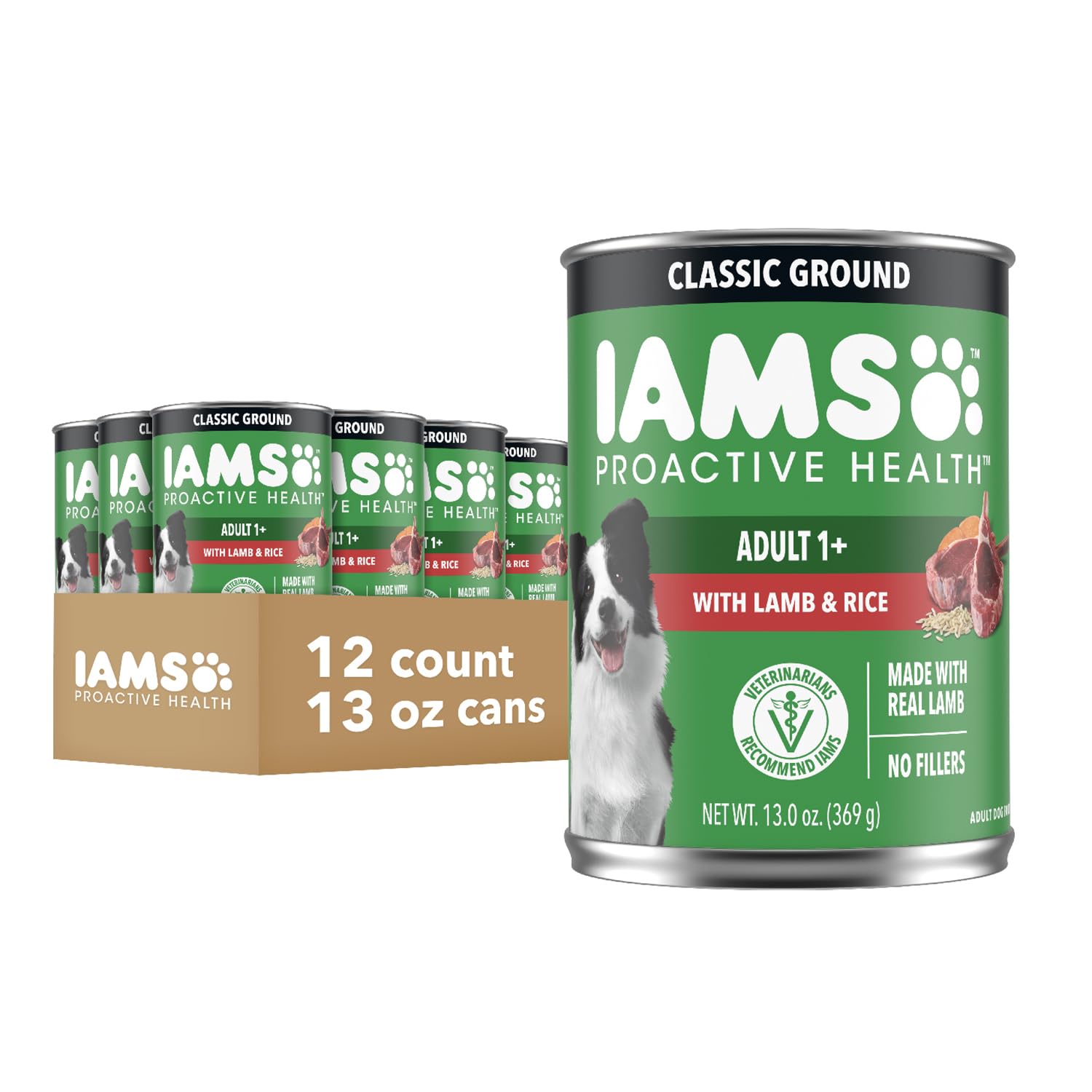 IAMS Proactive Health para perros: lata cordero-arroz, proteína de alta calidad.