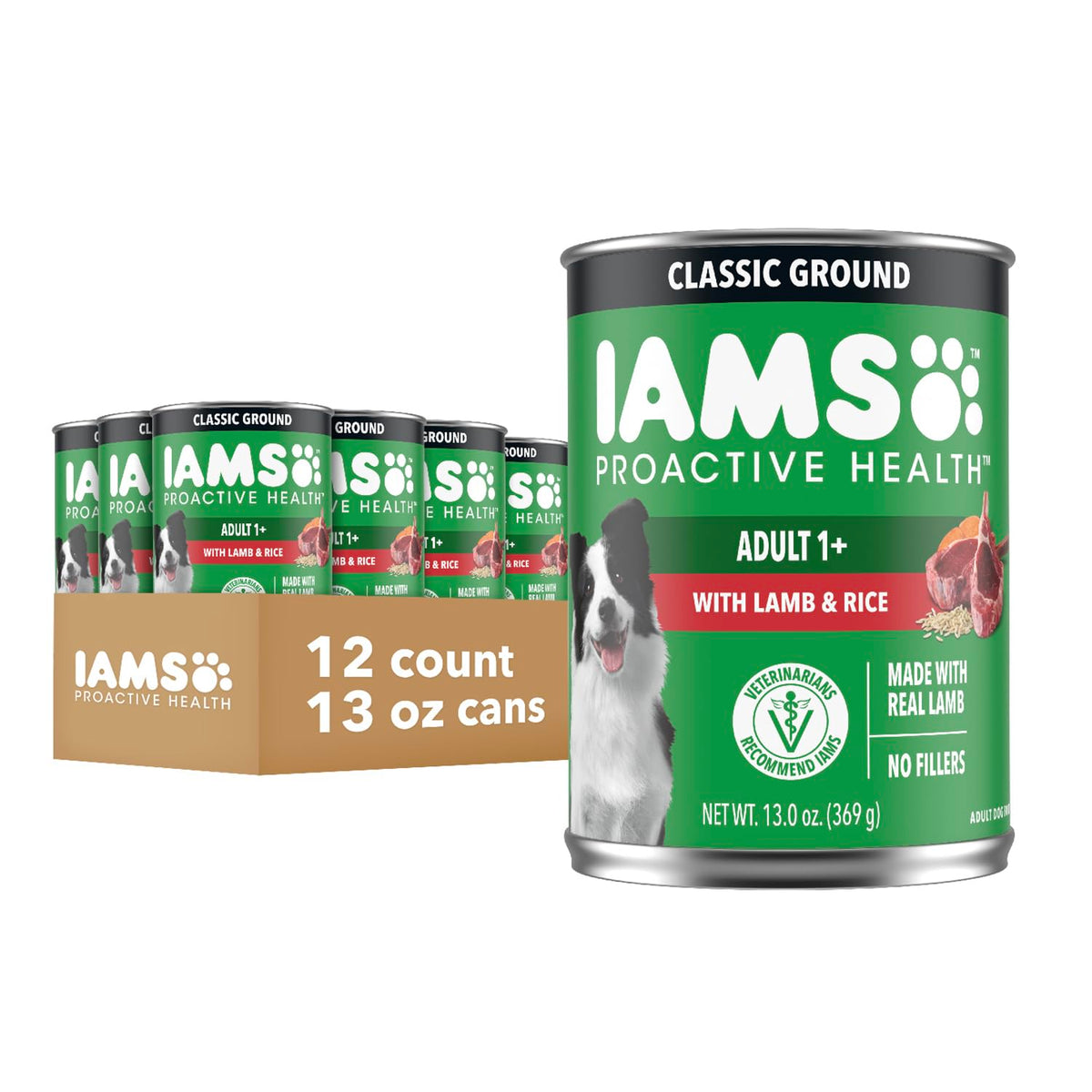 IAMS Proactive Health para perros: lata cordero-arroz, proteína de alta calidad.