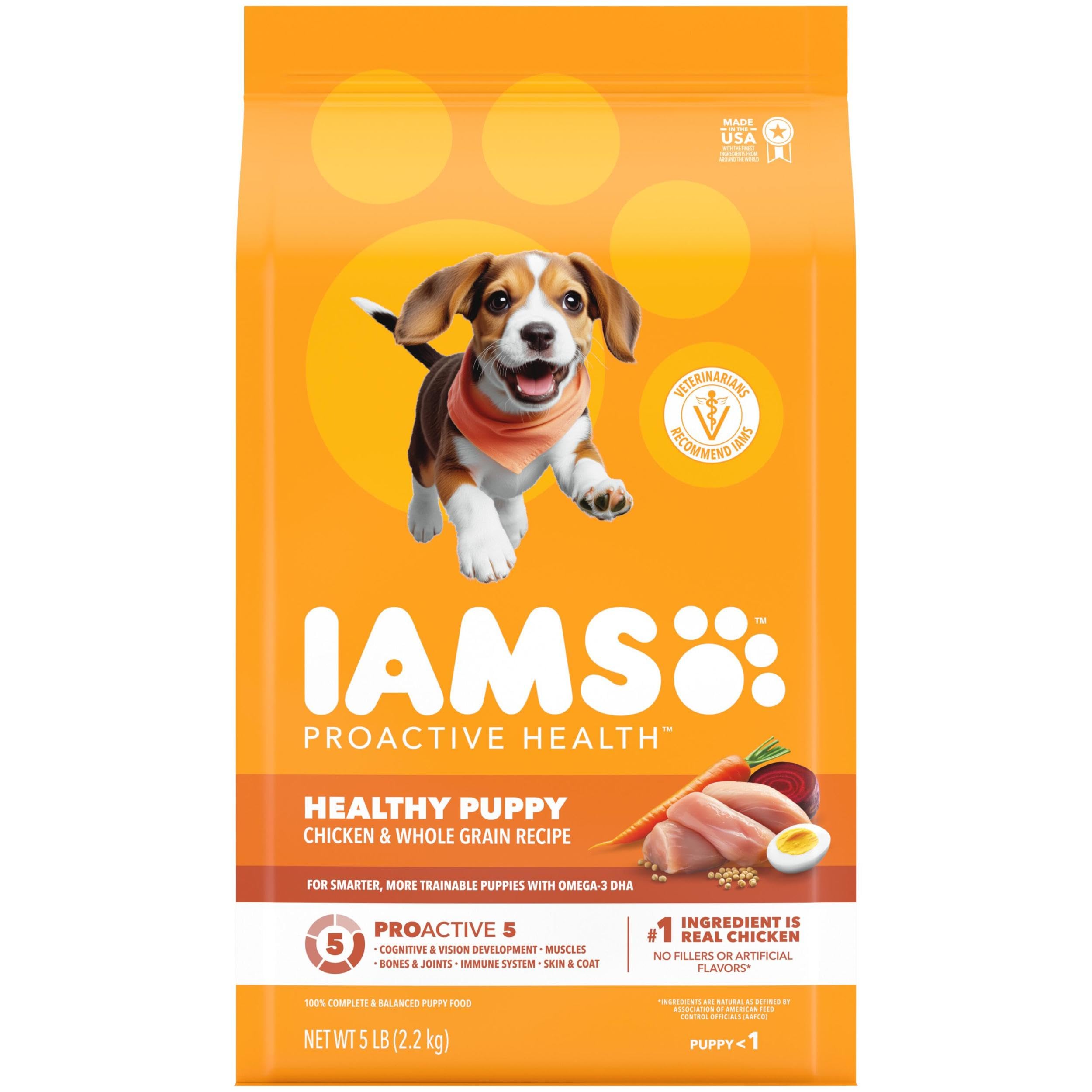 IAMS Proactive Health Puppy Chicken bag supports growth and energy