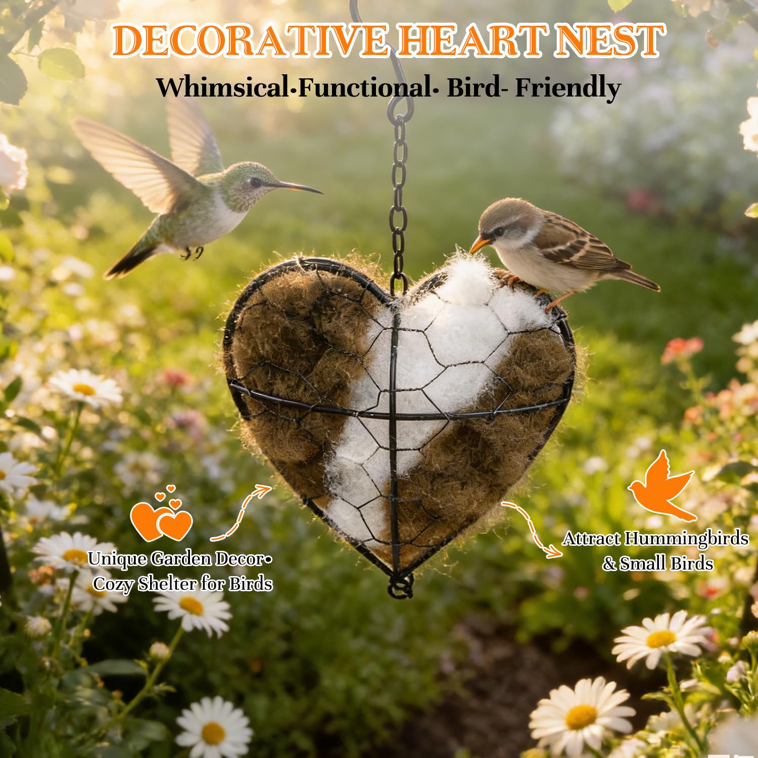 Iaolose habitat-jardin-nido-pajaros, refugio decorativo para aves en patio.
