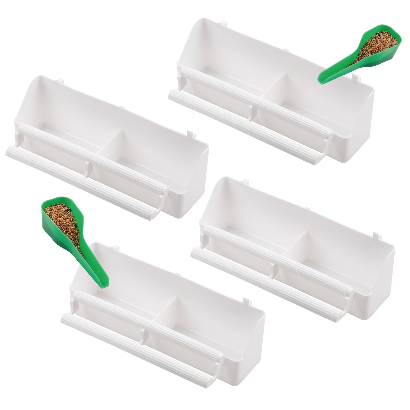 IBWell comedero para jaula con dos compartimentos, ideal para comida y agua.