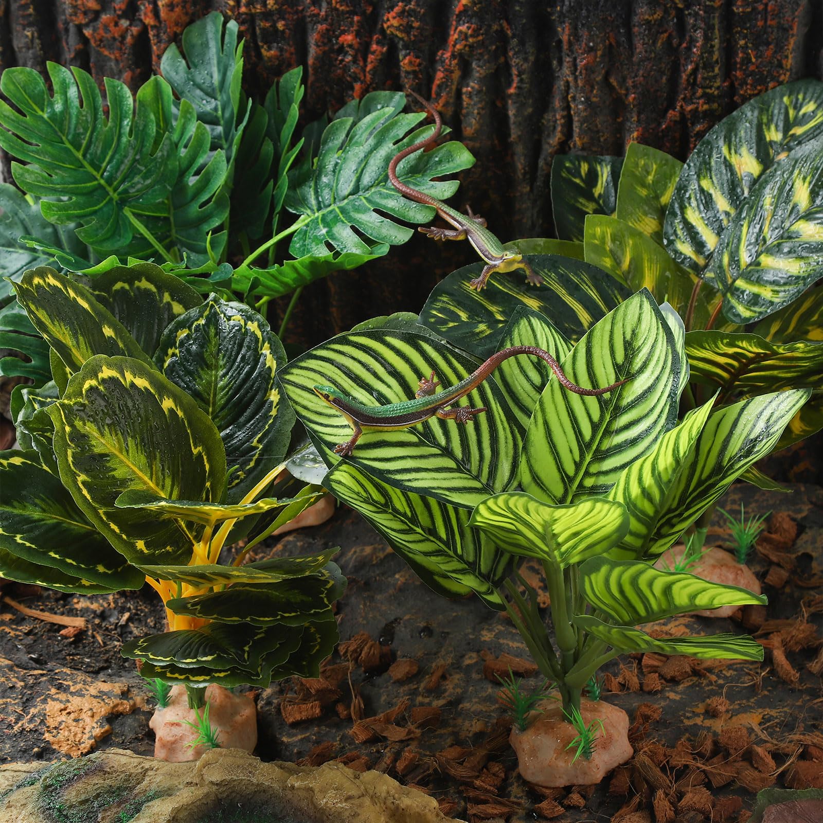 IBWell Reptile Plants diseño compacto, facilita ubicar en el terrario y variar el paisaje