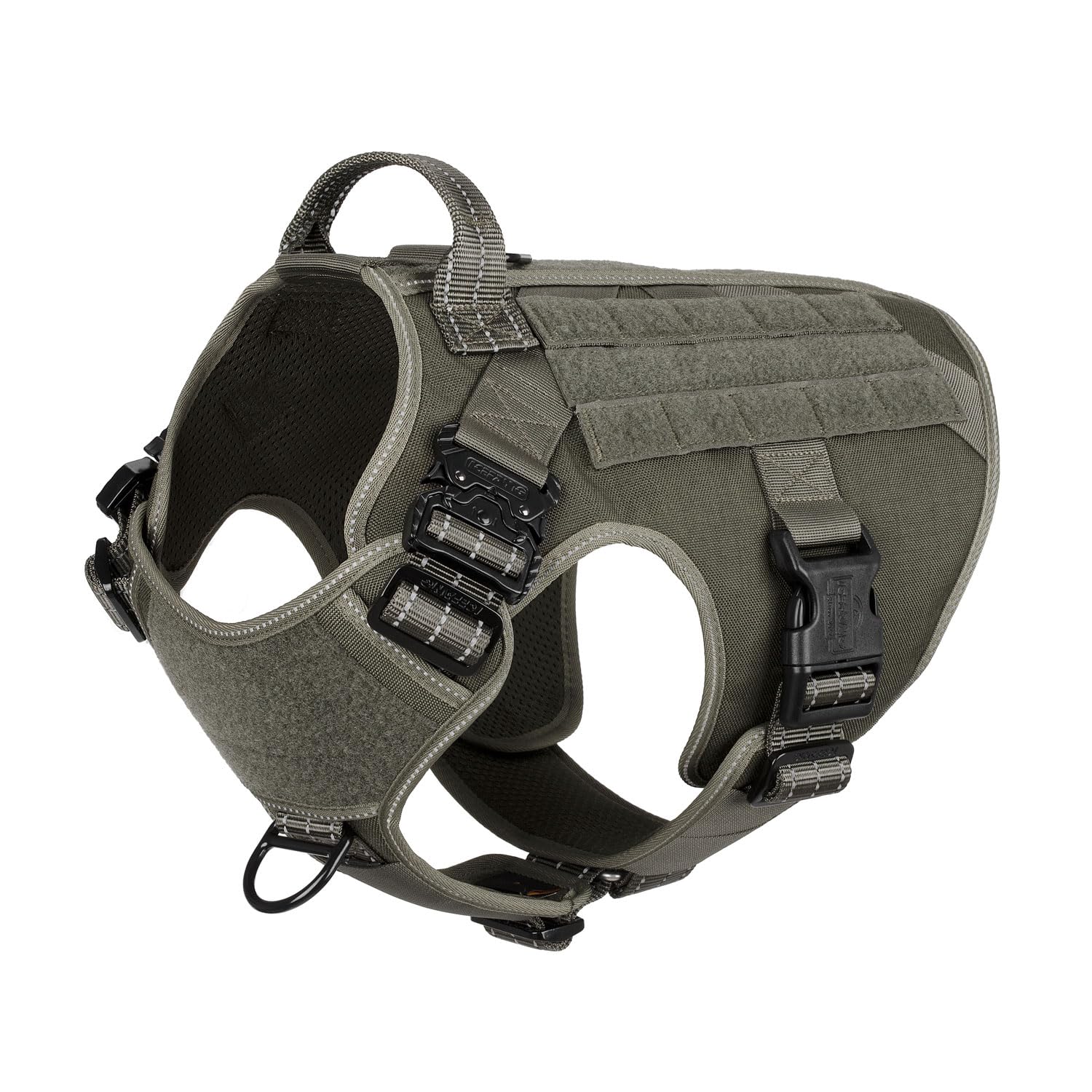 Arnés ICEFANG táctico para perro, vista frontal, ajuste seguro para paseos diarios