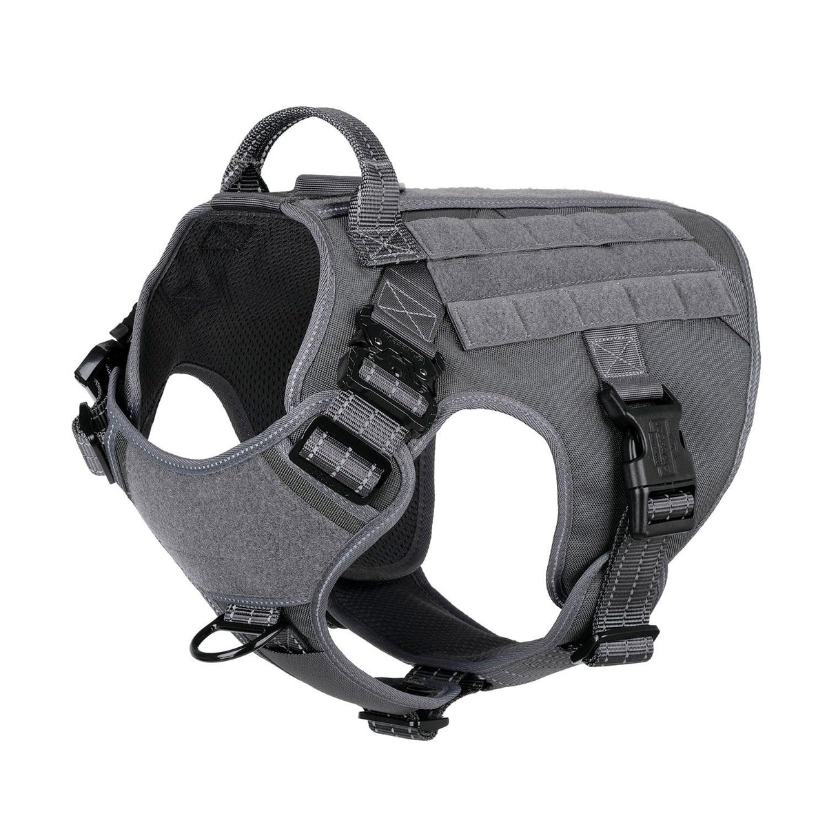 Arnés táctico ICEFANG para perro tamaño grande con hebillas de metal, seguridad mejorada.