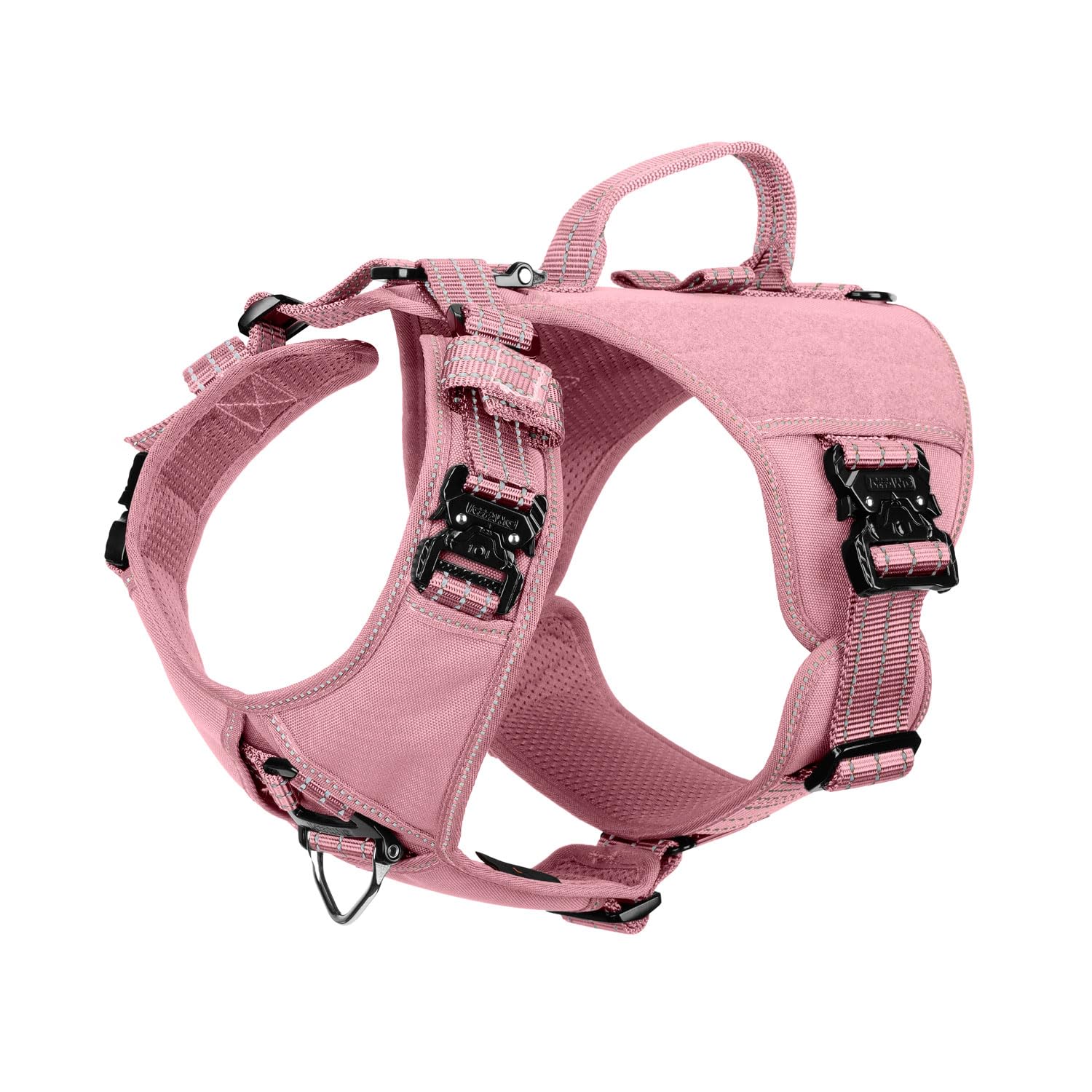 Arnés ICEFANG GN8 para perro pequeño en rosa con hebillas metálicas duraderas para mayor seguridad.