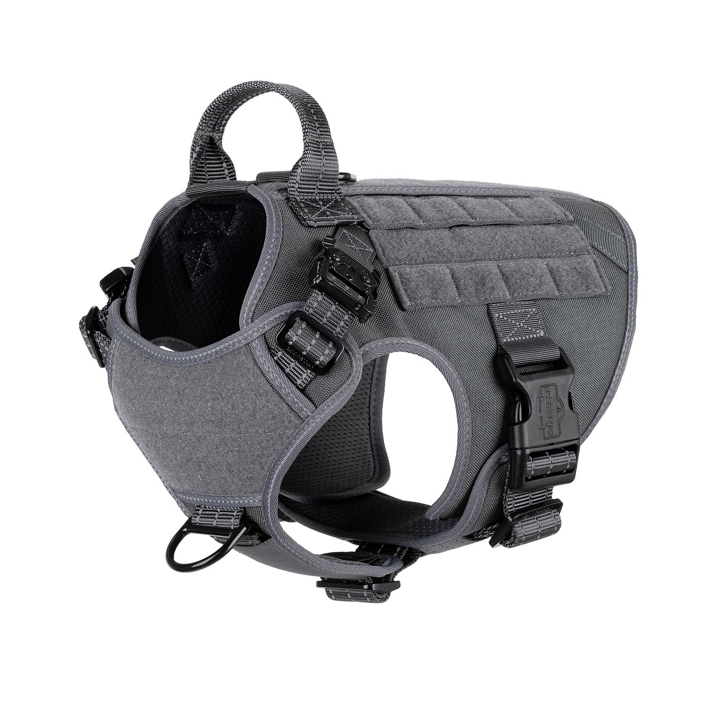 ICEFANG arnés táctico para perros, vista frontal, control cómodo durante paseos.