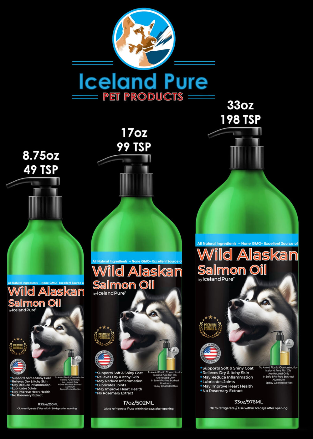 Iceland Pure envase de 33 onzas; conveniencia para uso prolongado en casa.