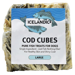Icelandic+ cubo de bacalao grande 2 pulgadas, ideal para masticar y premiar.