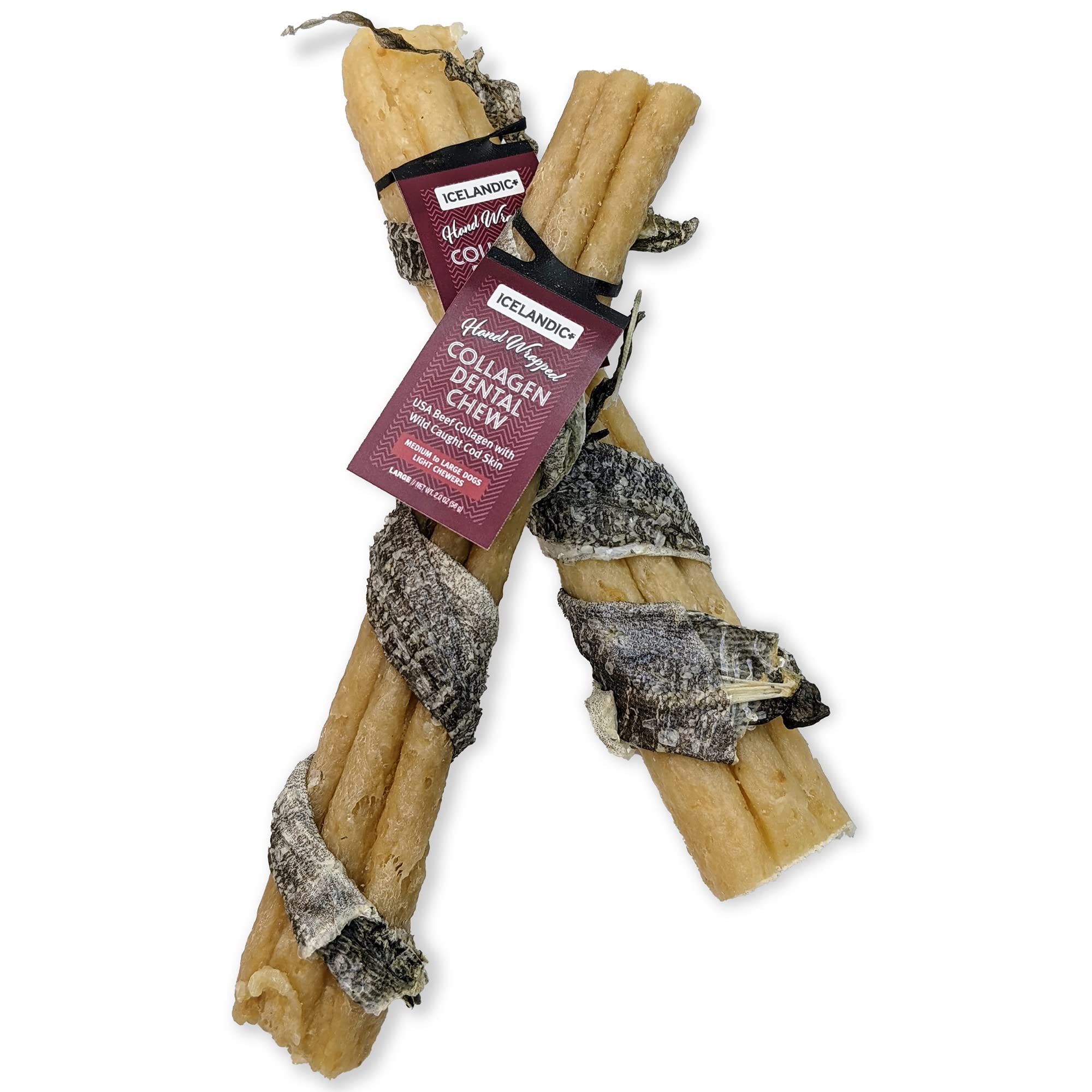 Icelandic+ masticables de colágeno con res para dientes, apoyo a higiene dental.