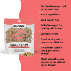 Icelandic+ Mini Fish Chips Salmón, textura crujiente para la higiene dental.