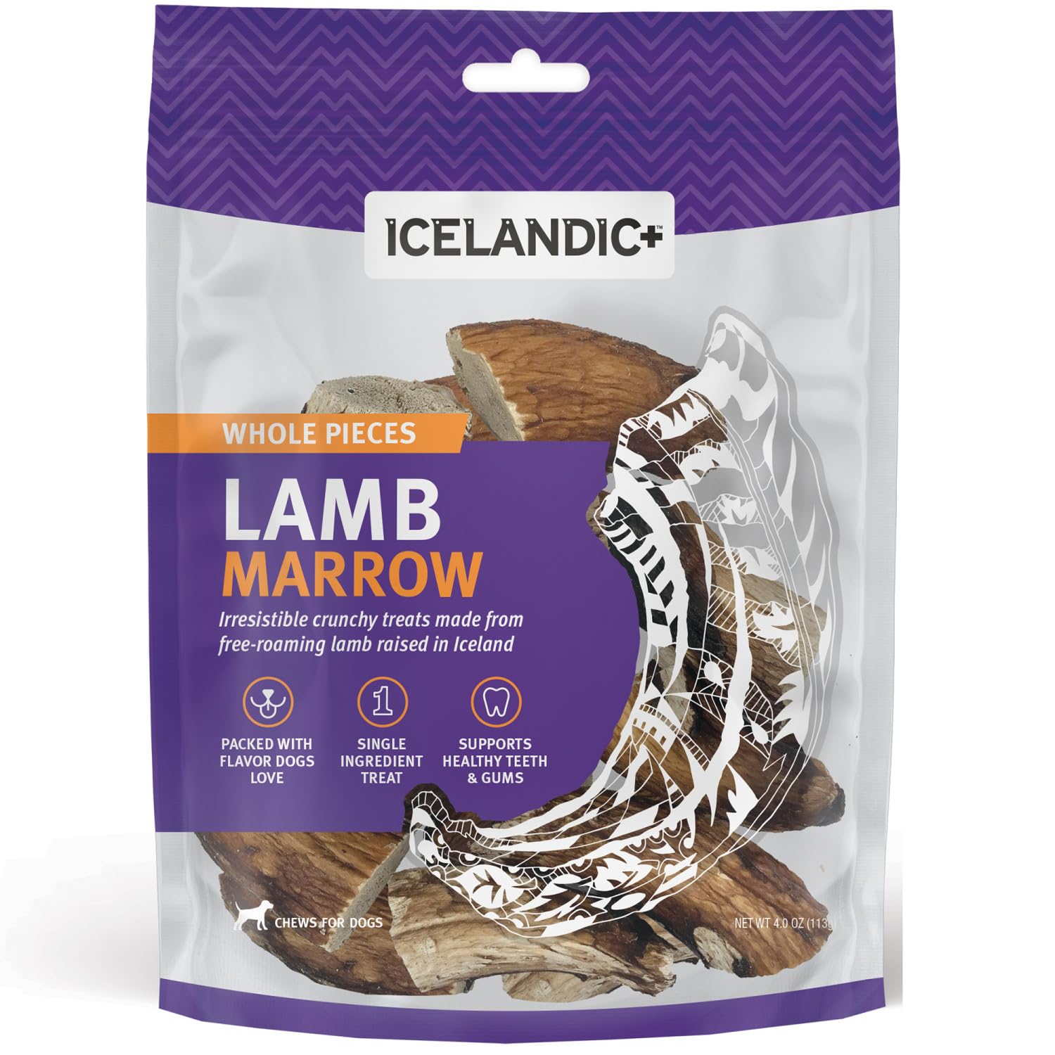 Icelandic+ tuetano de cordero snack natural para perros.