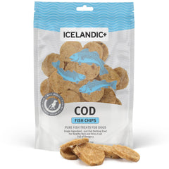 Icelandic+ Chips de bacalao para perros: snack crujiente y natural para masticar.
