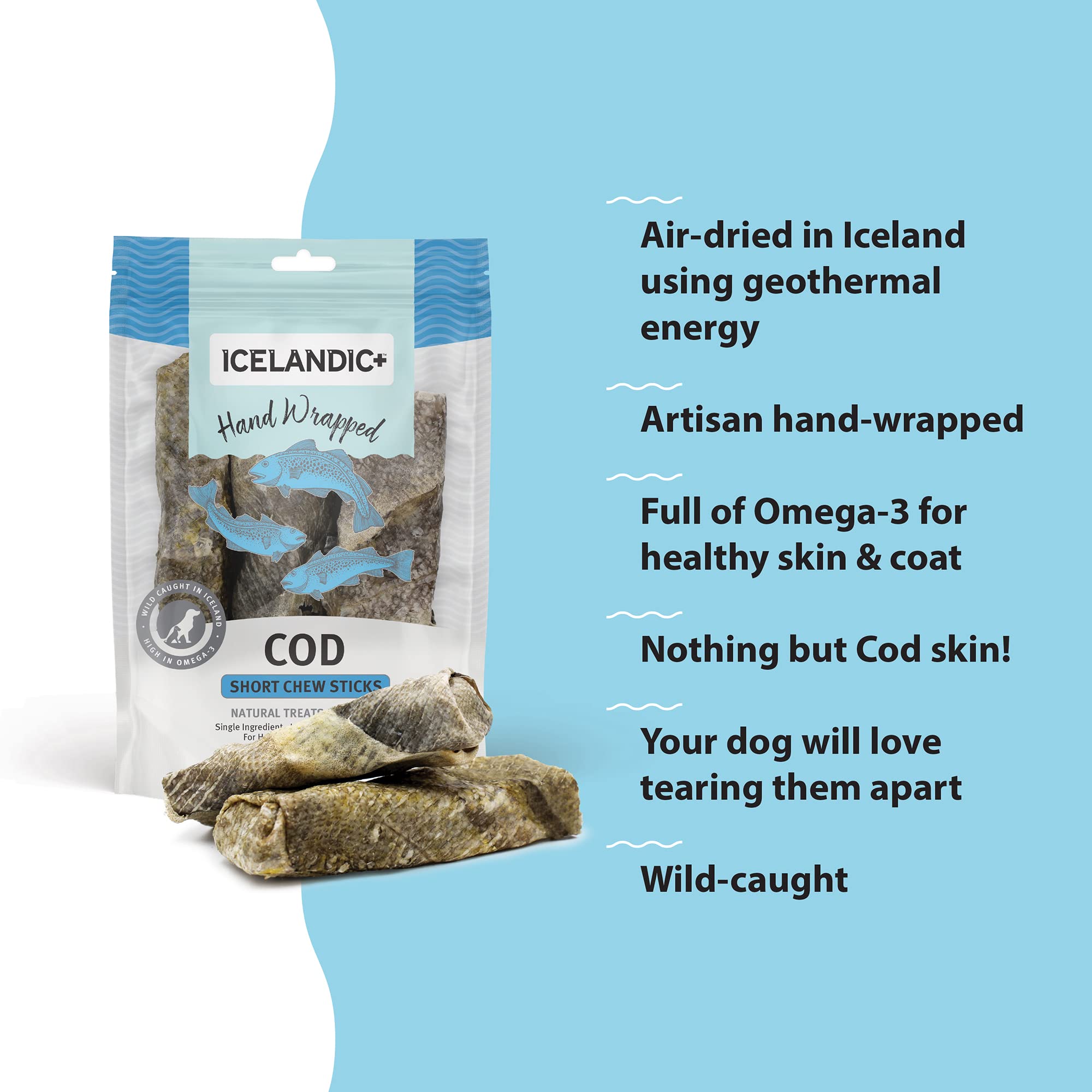Icelandic+ Cod Skin ofrece proteína y Omega-3 para la salud de la piel.