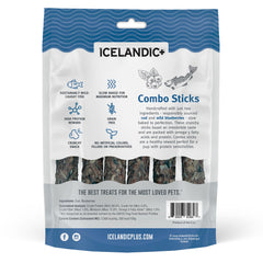 Bastones Icelandic+ con bacalao y arándano; textura crujiente para perros