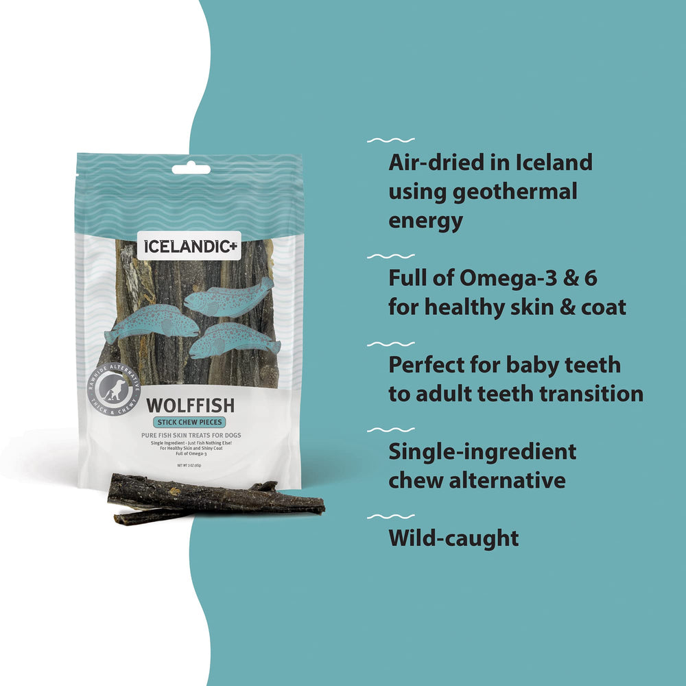 Icelandic+ pescado salvaje, secado al aire, merienda sin aditivos.