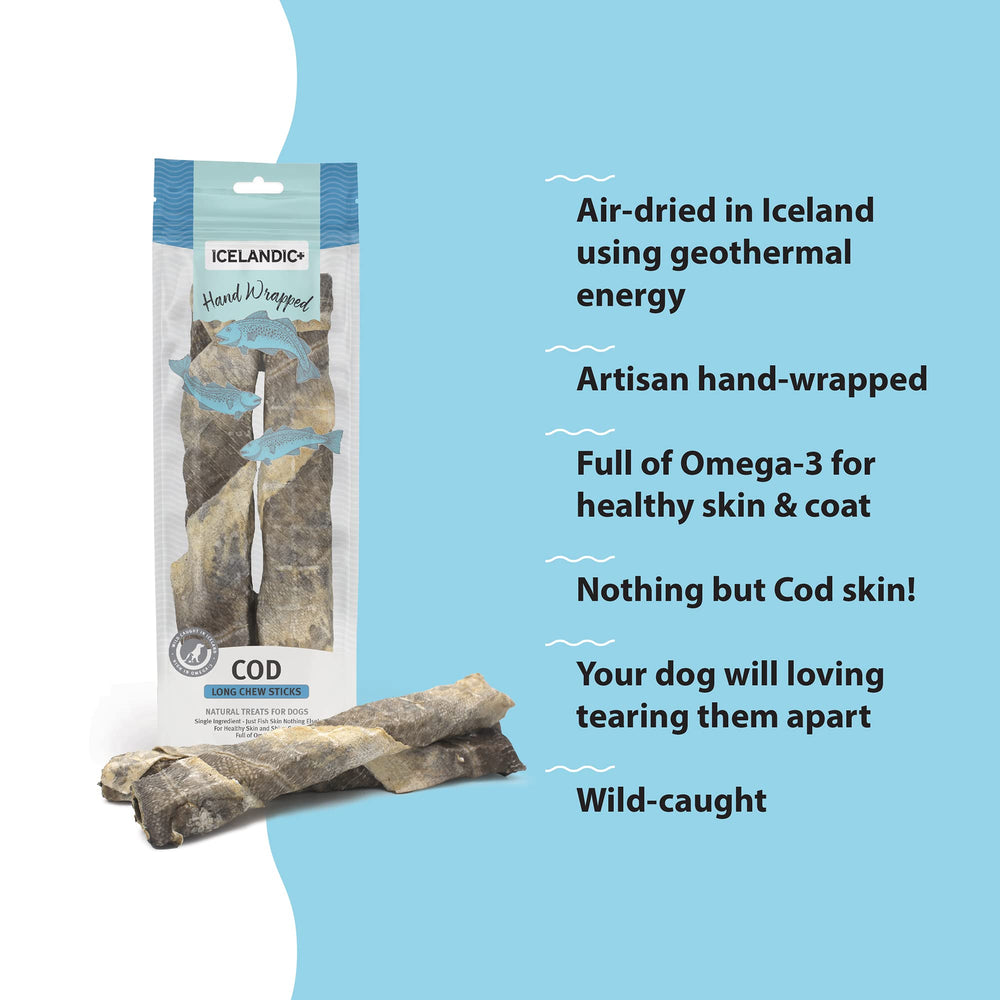 Icelandic+ palitos que ayudan a reducir sarro y placa dental en perros.