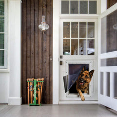 Ideal Pet Products Designer Series Ruff-Weather: marco telescópico para puertas, instalación estable.