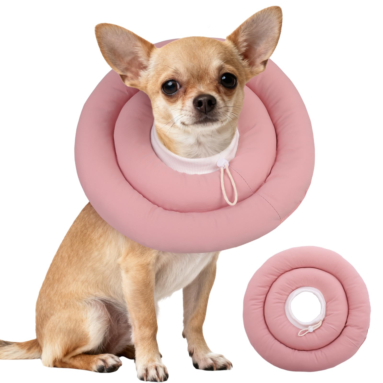 IDOMIK collar-recuperacion-perro-rosa: protege heridas sin obstaculizar la visión del animal.