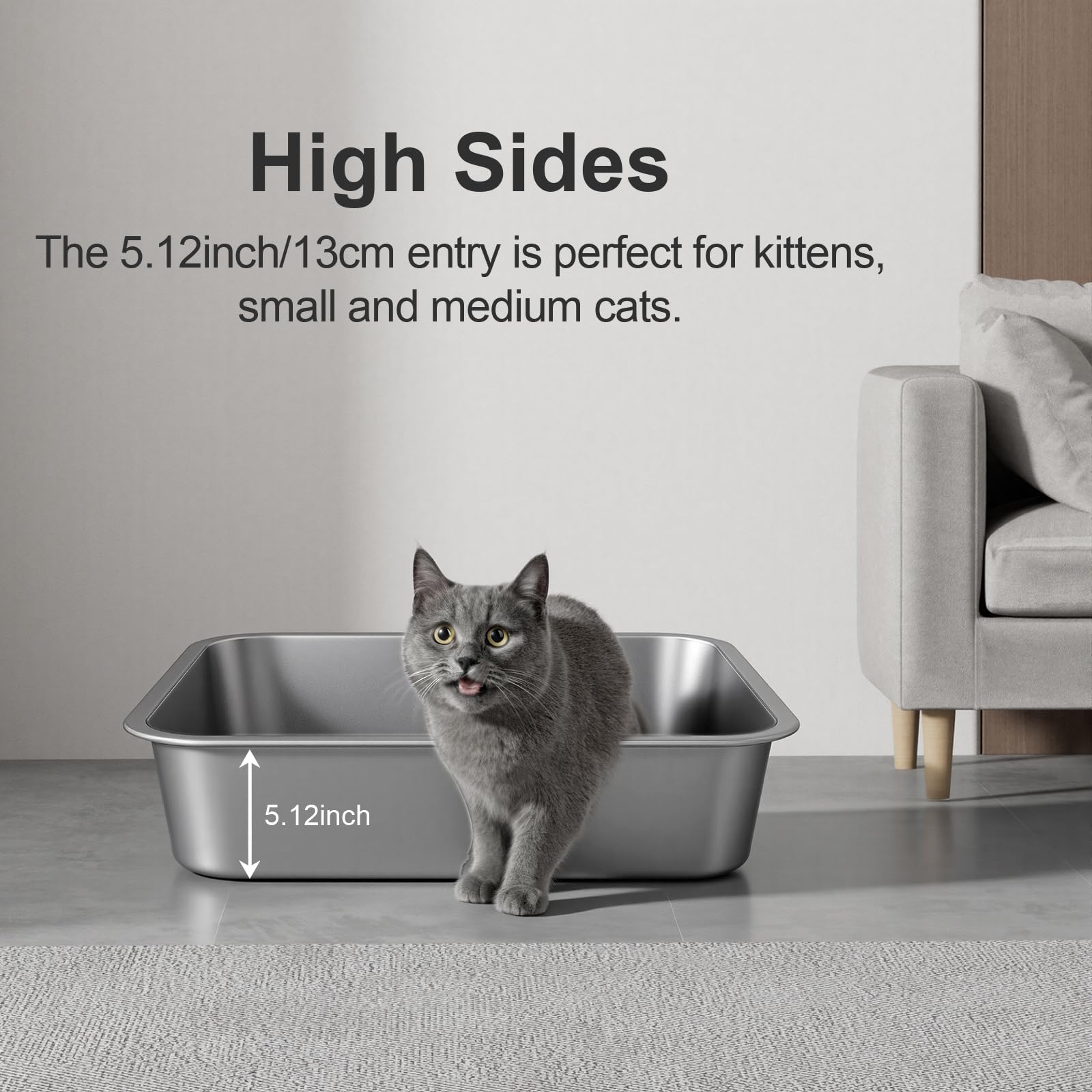 Idymere caja arena inox uso multiples, sirve también como bañera para mascotas.