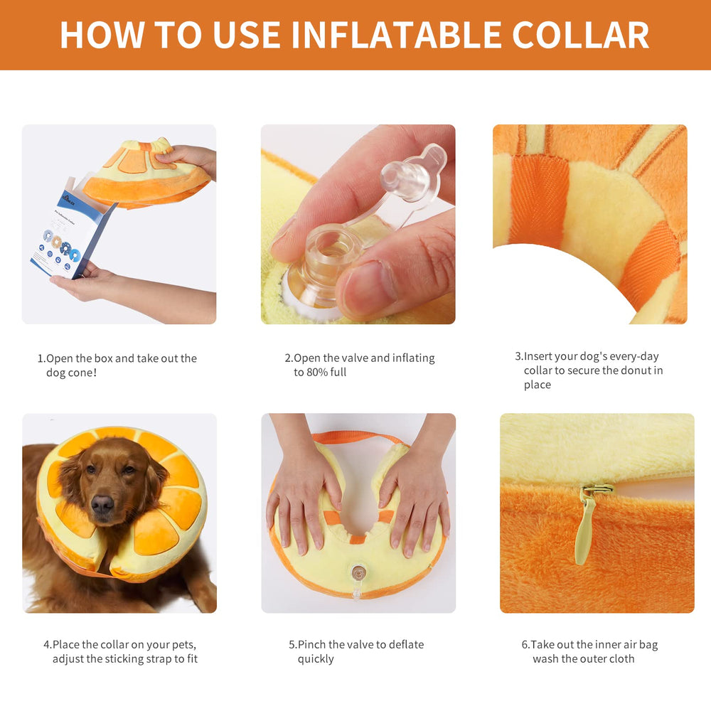 IEUUMLER diseño adorable collar inflable, añade un toque tierno mientras protege.