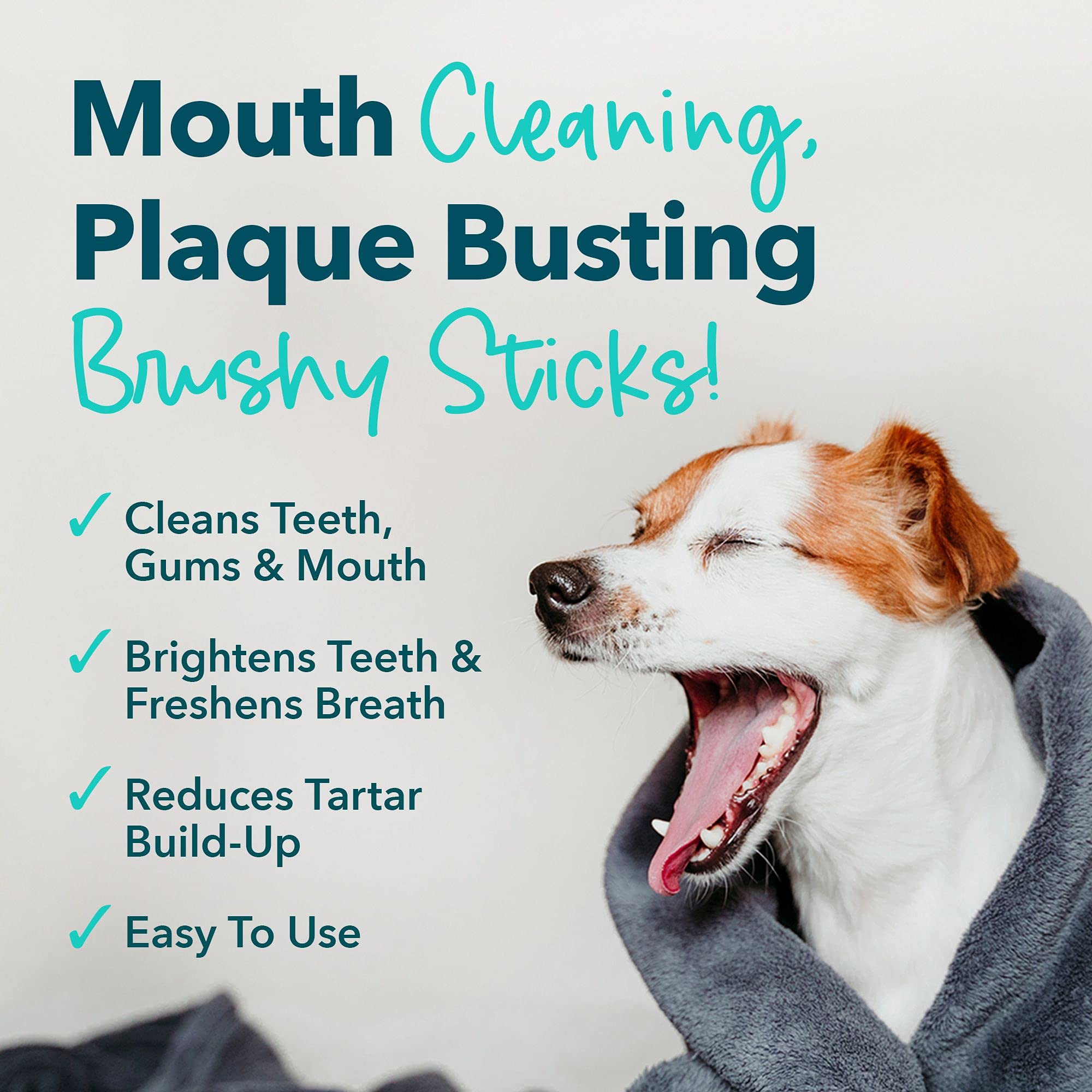 iHeartDogs Brushy Sticks: textura gruesa para masajear encías durante la limpieza.