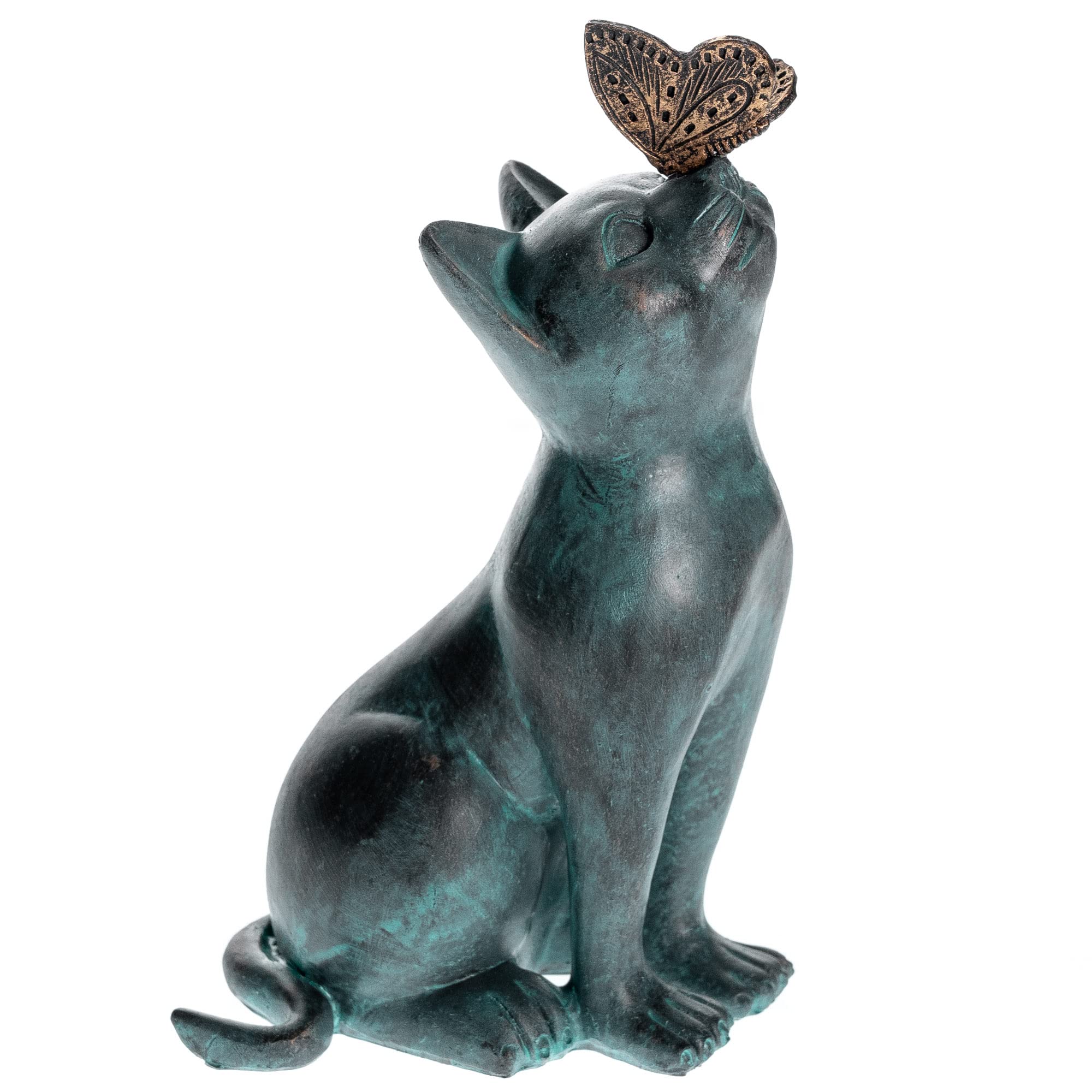 Figura memorial iHeartDogs: gato mirando una mariposa, ideal como recuerdo