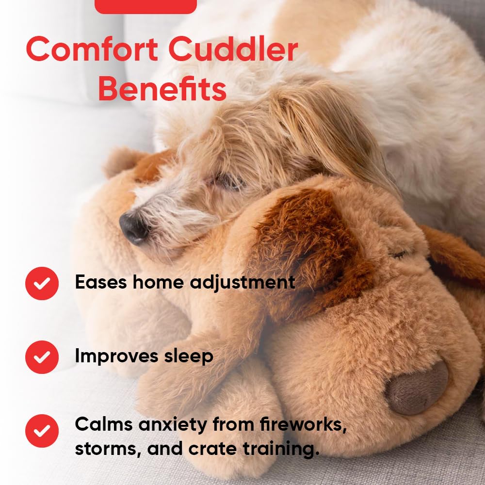 iHeartDogs Peluche suave para perro proporciona calma durante juegos y siestas.