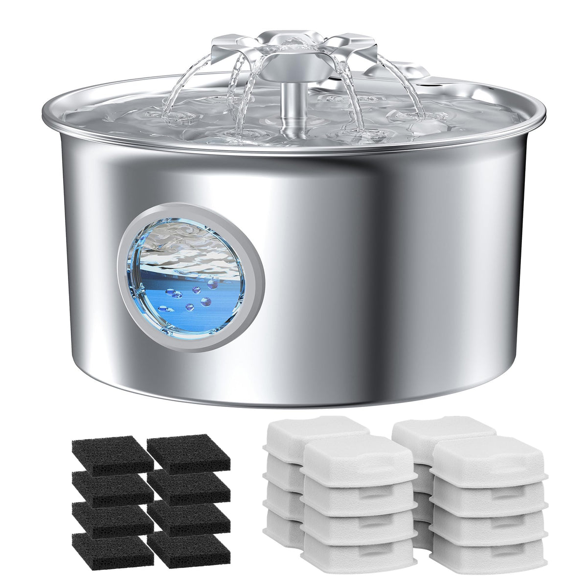 IHOUONE bebederos para gatos de acero inoxidable, diseño duradero para agua fresca