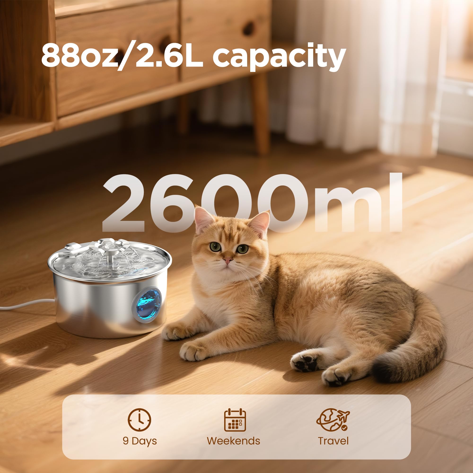 IHOUONE bebedero para gatos con boquilla en forma de flor favoreciendo hidratación