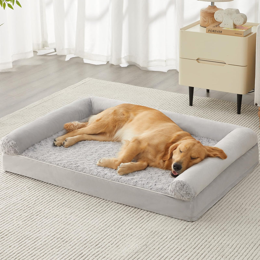 Cama ortopédica BFPETHOME para perros grandes con espuma de alta densidad y soporte