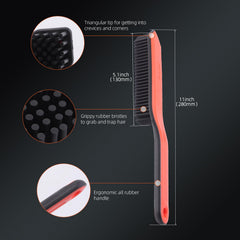 SPTA Pet Brush – 2 Pieces, Triangular Tip, Rubber Bristles, Metal-Free Design, Ergonomic Handle