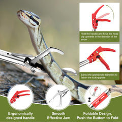 Qualirey Snake Catcher Set: 50-Inch Tongs and 40-60 cm Extendable Net