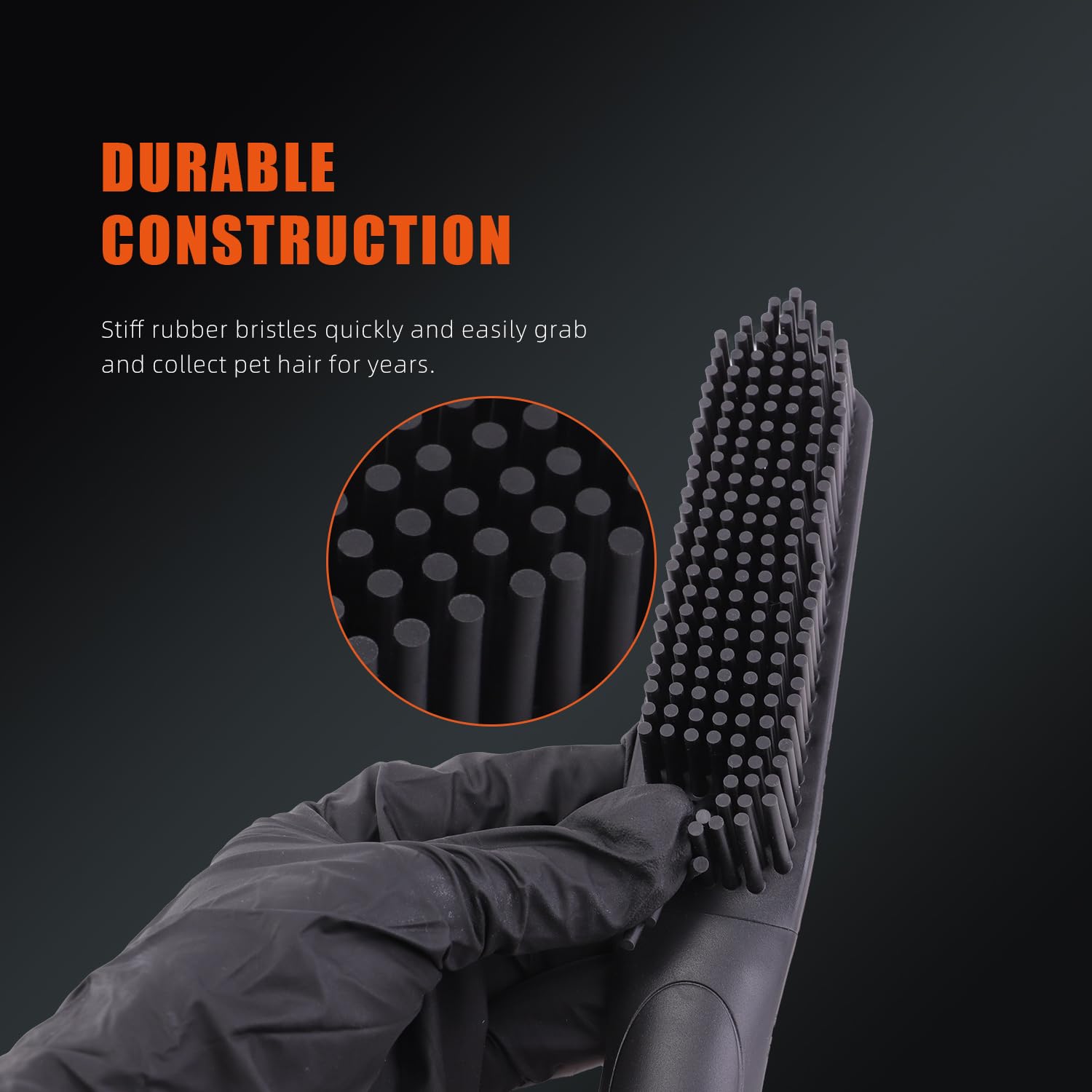 SPTA Pet Brush – 2 Pieces, Triangular Tip, Rubber Bristles, Metal-Free Design, Ergonomic Handle