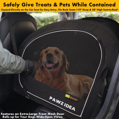 PAWZIDEA Transportín portátil para perros en coche (mediano–grande, hasta 36 kg)