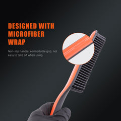 SPTA Pet Brush – 2 Pieces, Triangular Tip, Rubber Bristles, Metal-Free Design, Ergonomic Handle