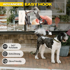 Fida 4 ft Dog Leash - Padded Double Handle, Easy Hook and Reflective