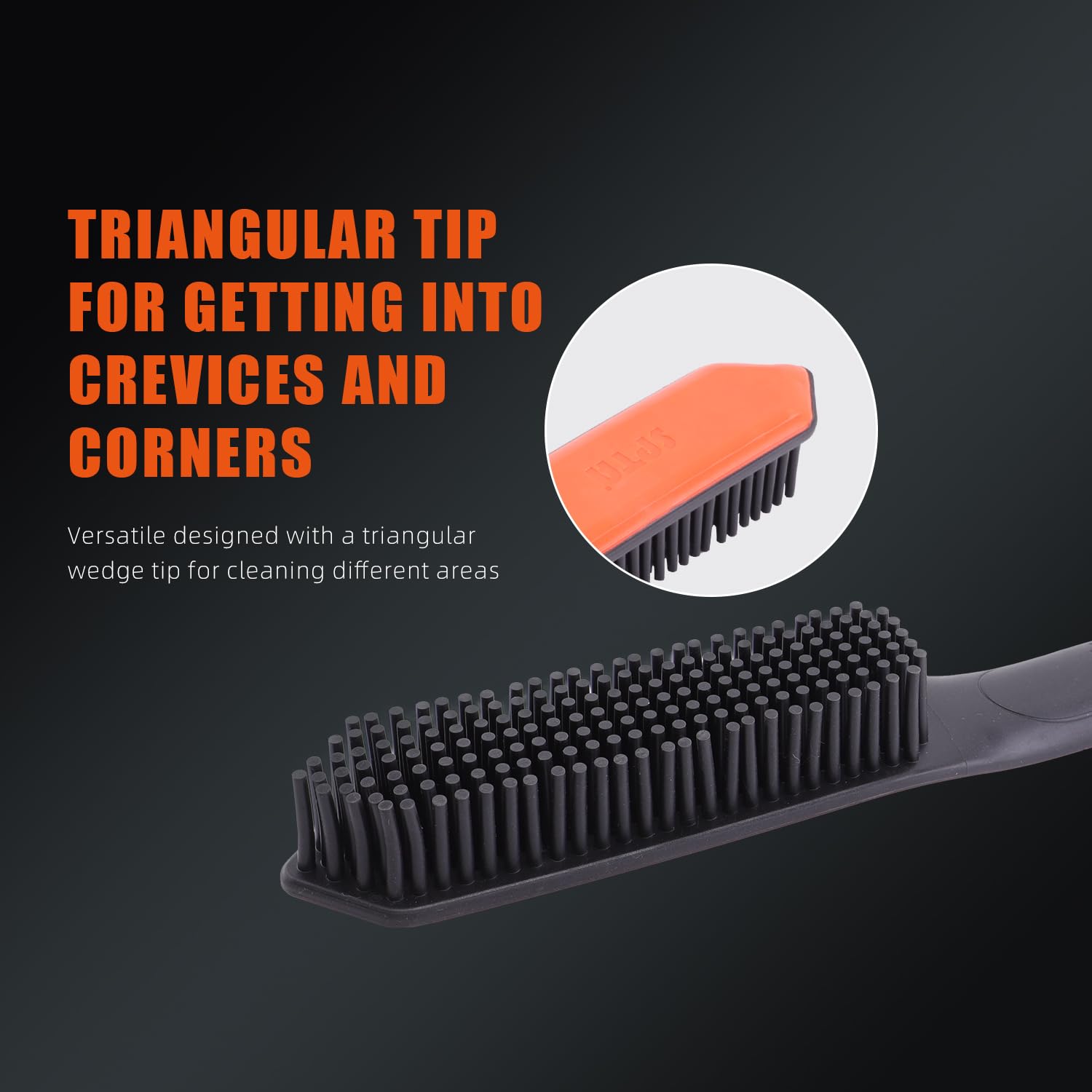 SPTA Pet Brush – 2 Pieces, Triangular Tip, Rubber Bristles, Metal-Free Design, Ergonomic Handle