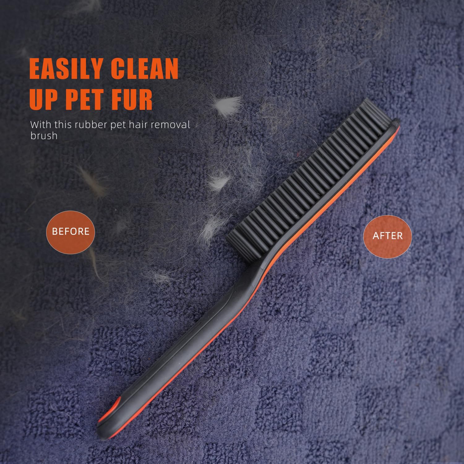 SPTA Pet Brush – 2 Pieces, Triangular Tip, Rubber Bristles, Metal-Free Design, Ergonomic Handle