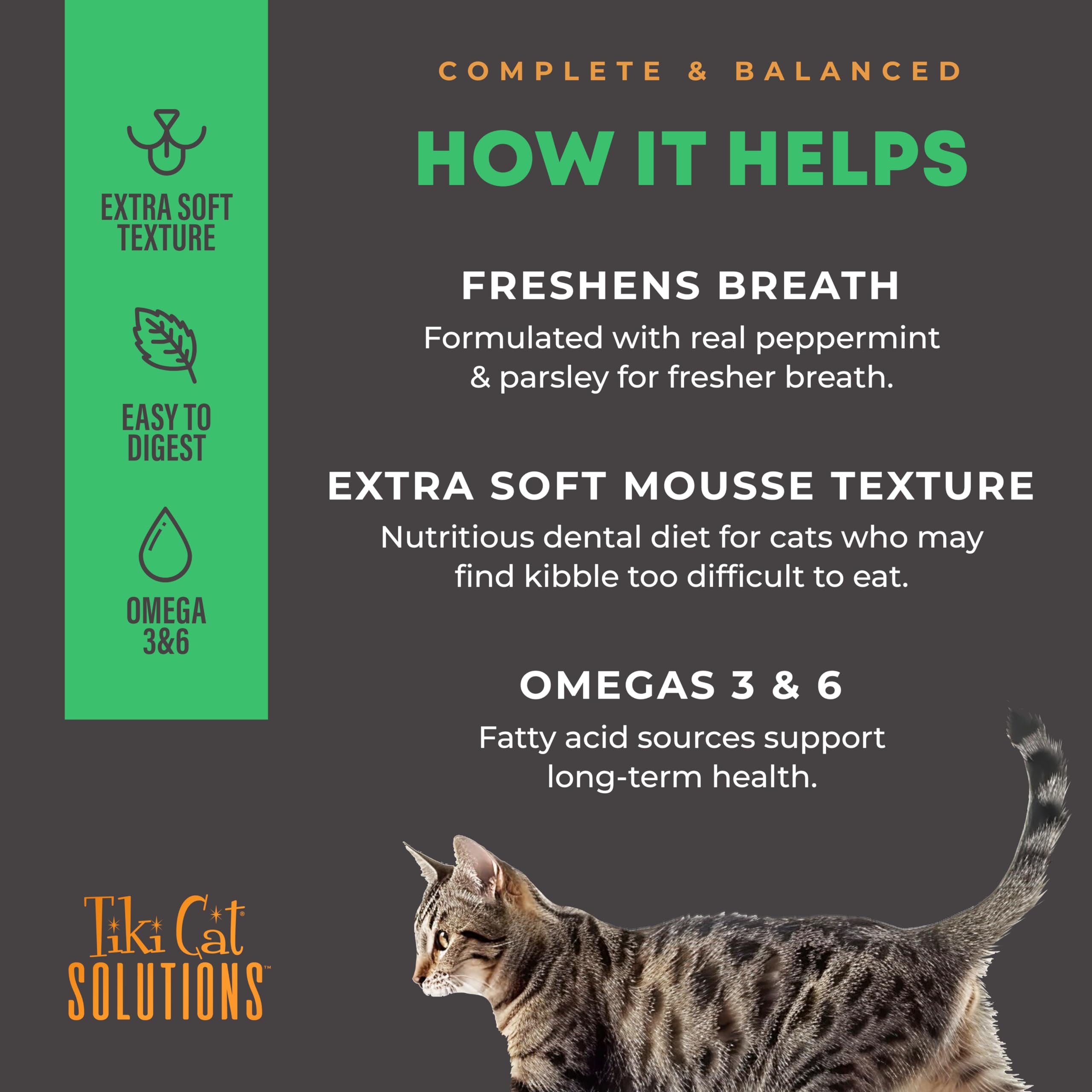 TIKI PETS – Tiki Cat Solutions Dental Mousse (Chicken, Broth) — 12 2.4 oz Pouches