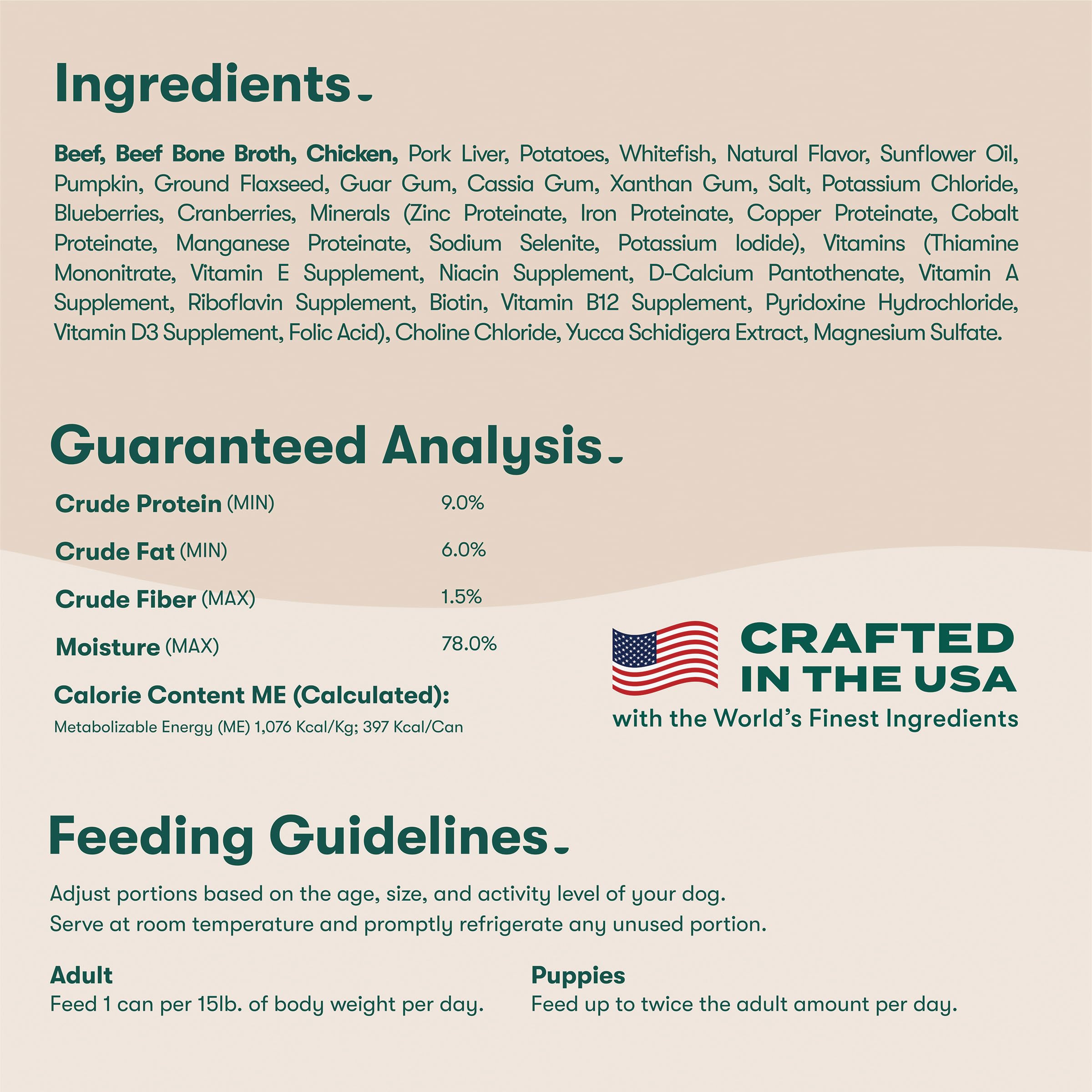 Jinx Premium Wet Dog Food - Beef Pâté, Grain-Free, 12 x 13 oz Pack