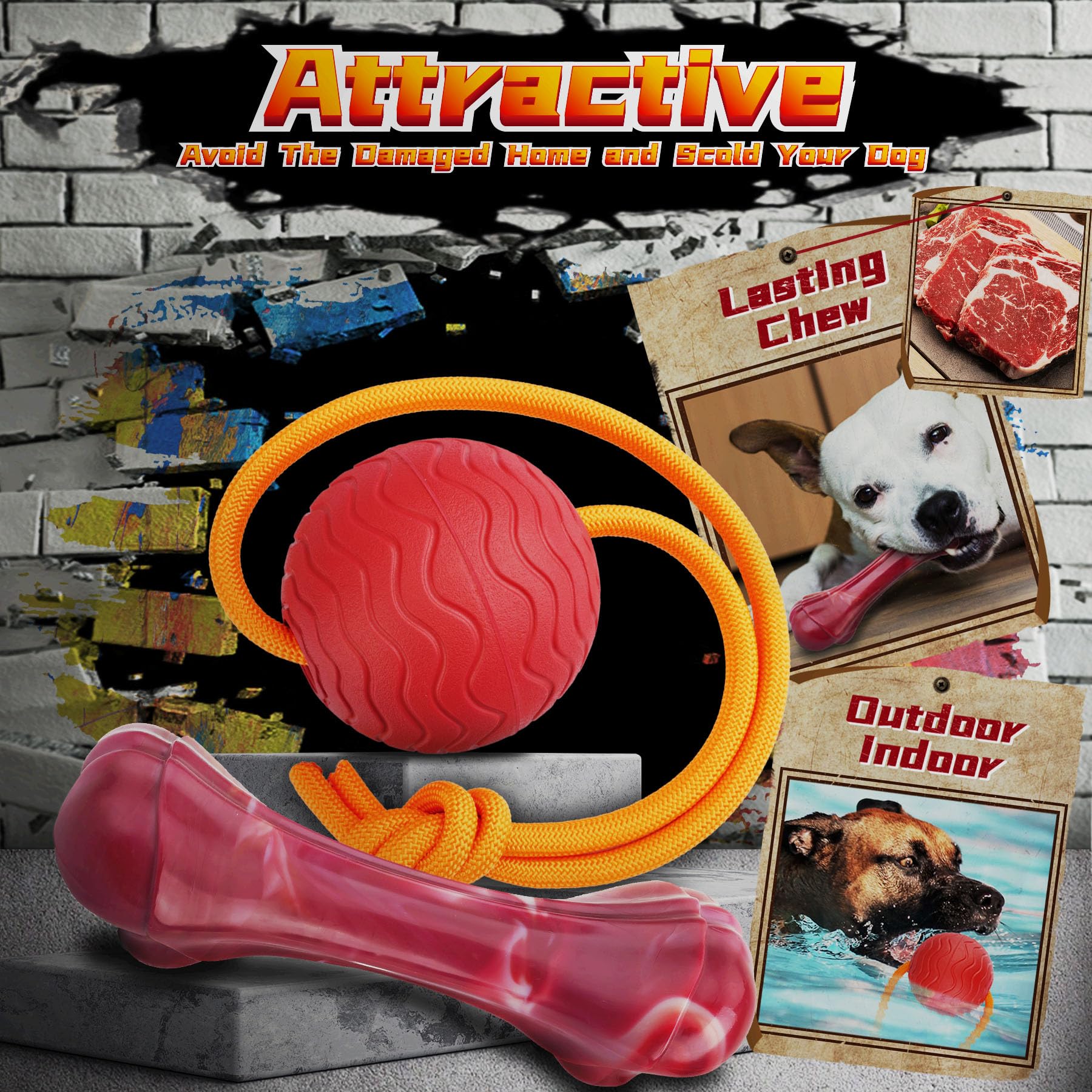 IMMADBUNY bola de goma de alto rebote para parques, jardines o playas.