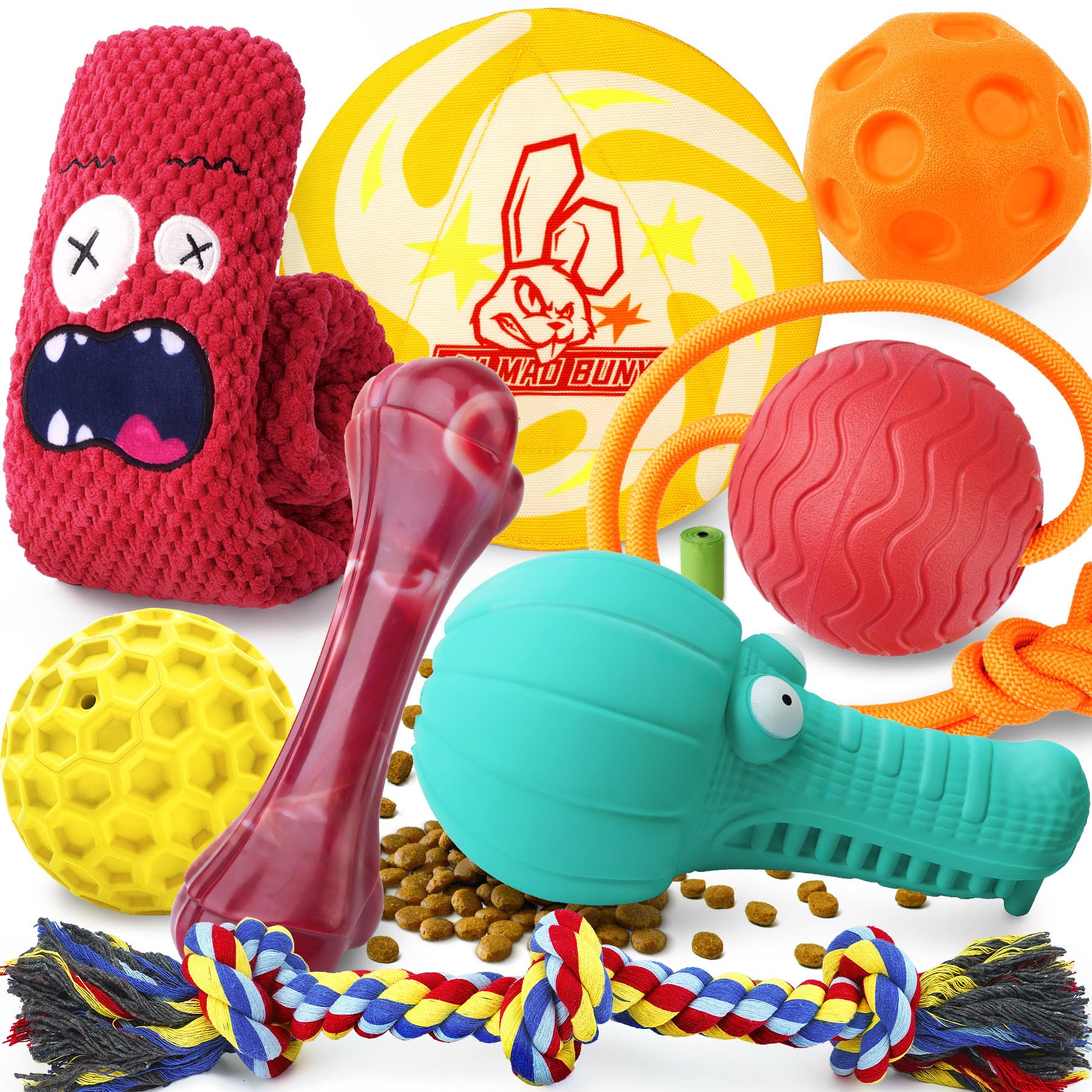 IMMADBUNY juguete duro para perros grandes, ideal para morder y juego activo.