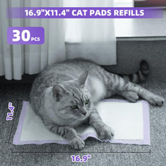 Paquete de 30 almohadillas IMMCUTE para uso práctico en hogares con gatos.