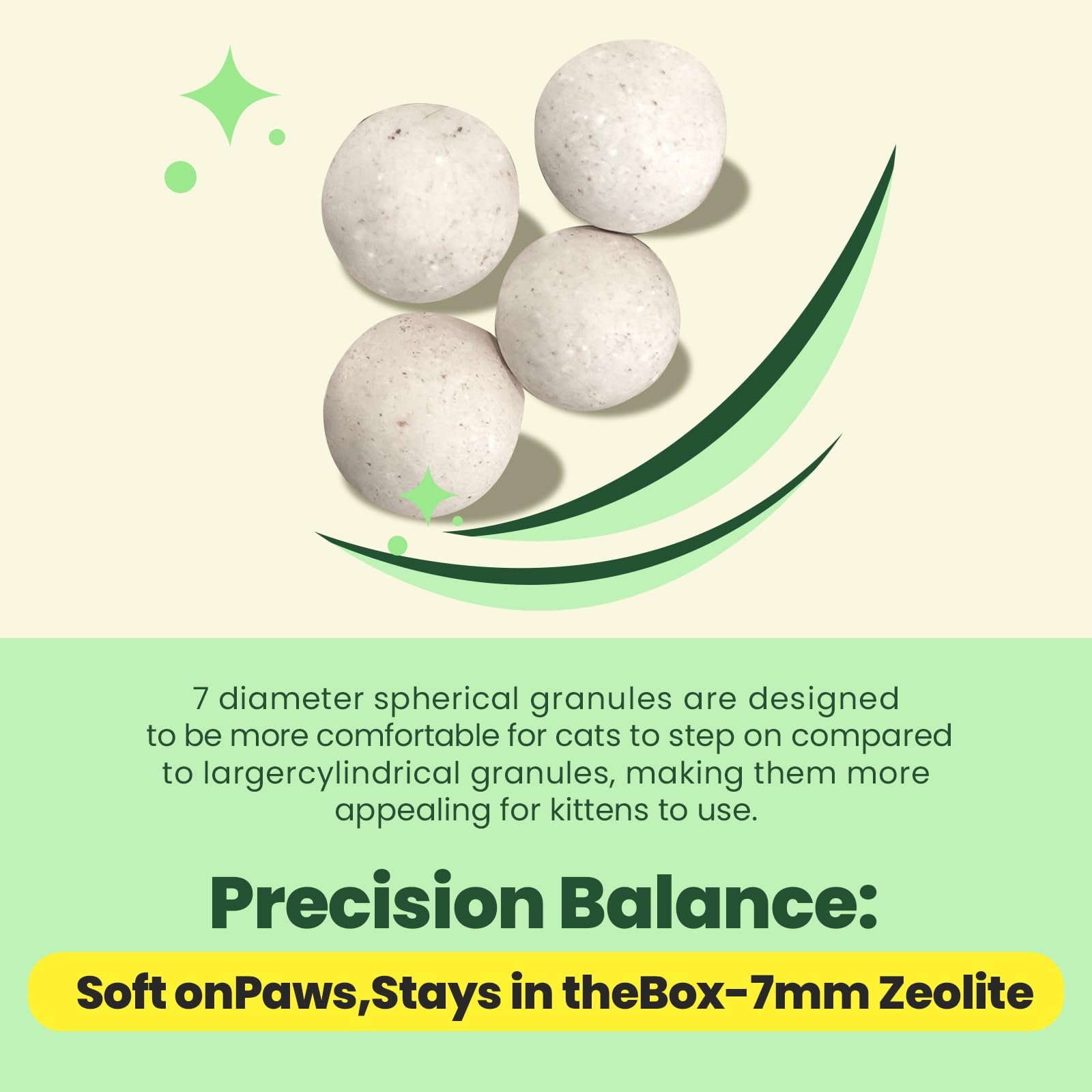 IMMCUTE pellets con zeolita mineral que neutraliza olores y mantiene el arenero fresco.