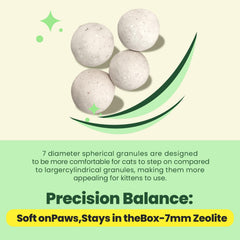IMMCUTE pellets con zeolita mineral que neutraliza olores y mantiene el arenero fresco.