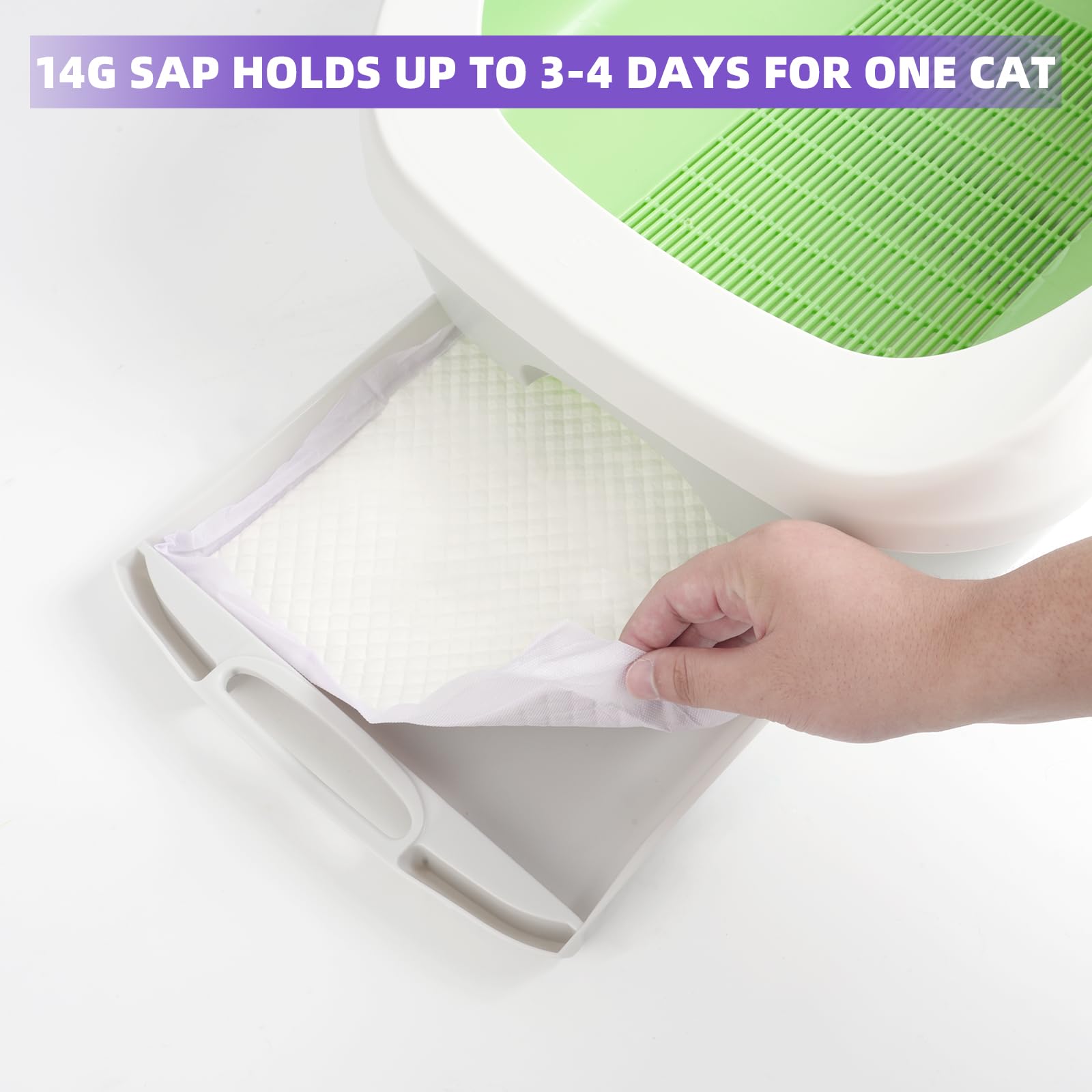 IMMCUTE almohadillas desechables para caja de litter, limpieza rápida