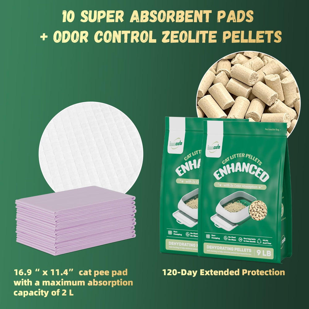 IMMCUTE almohadillas absorbentes premium para orina, incluyen 10 unidades para mayor comodidad.