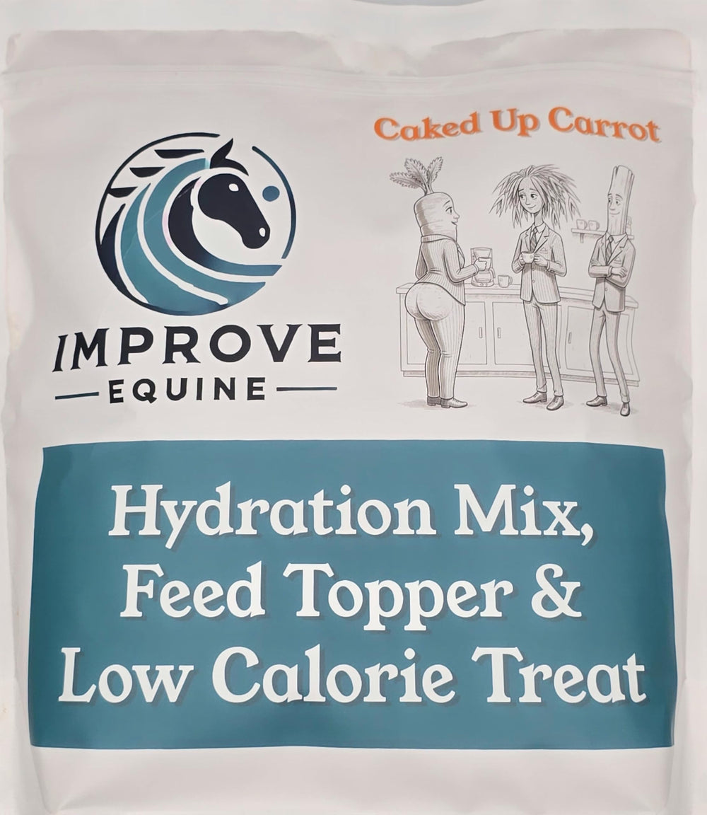 Empaque reutilizable de Improve Equine para hidratación diaria de bajo calorías.