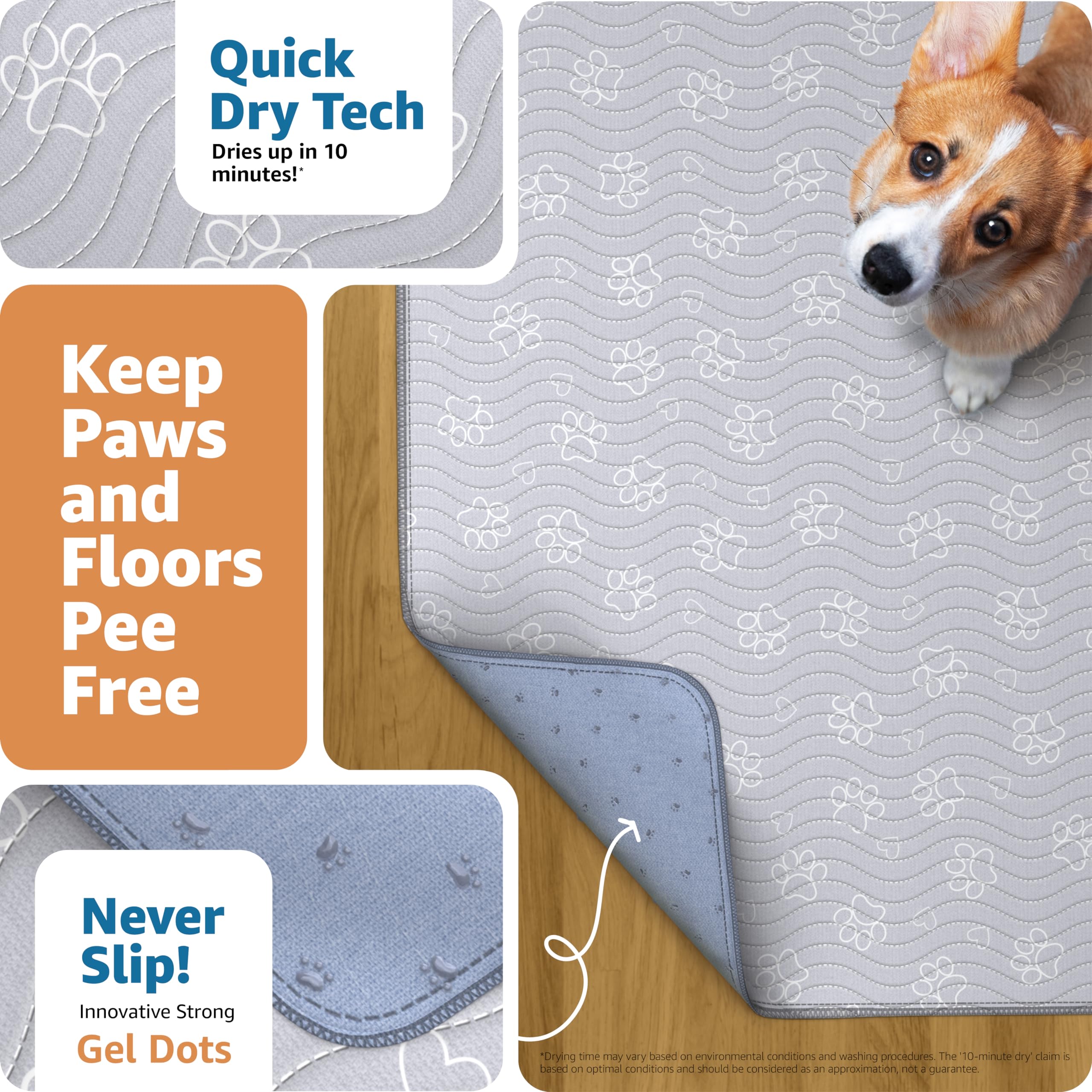 Protector de suelo IMPROVIA extragrande para perros evita derrames en interiores.
